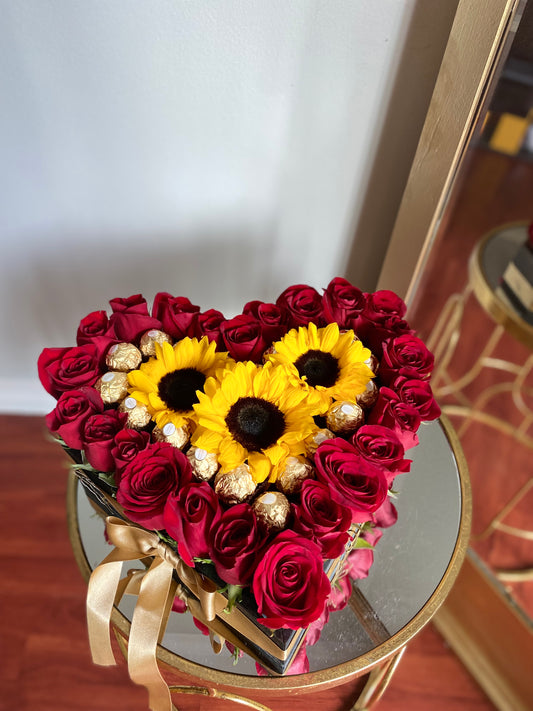 Roses and Sunflowers